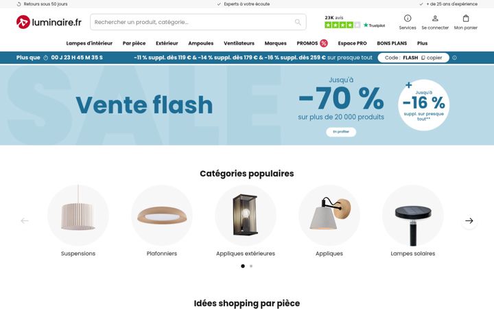 Screenshot of luminaire.fr