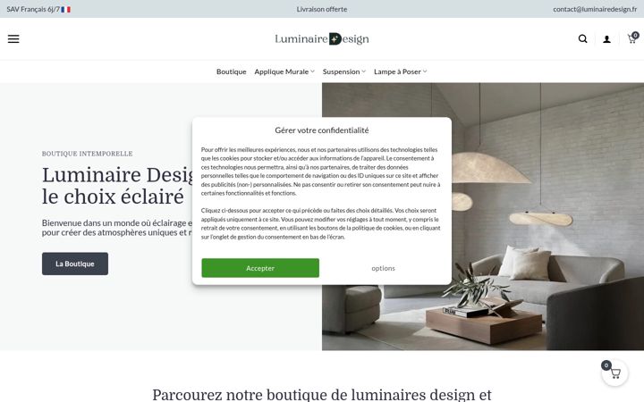 Screenshot of luminairedesign.fr