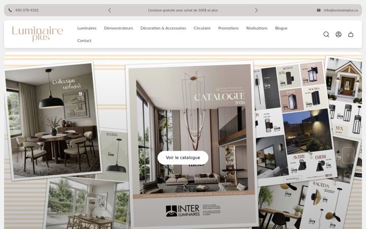 Screenshot of luminaireplus.ca