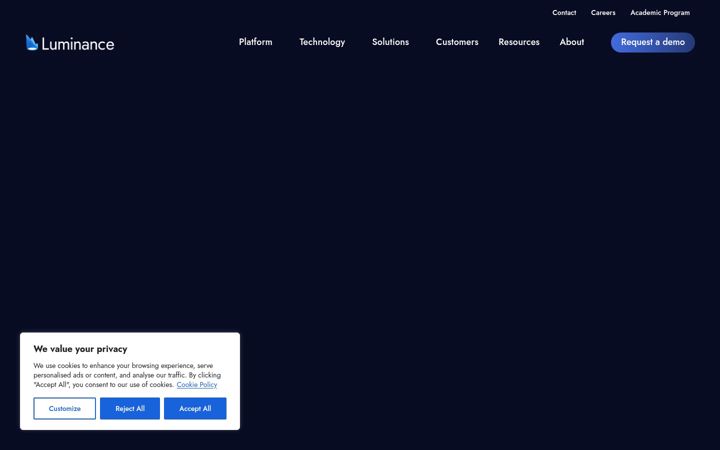 Screenshot of luminance.com