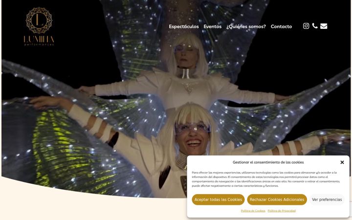 Screenshot of luminaperformances.com
