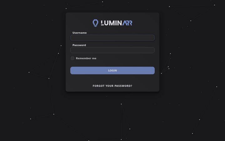 Screenshot of luminarr.me