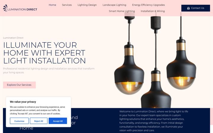 Screenshot of luminationdirect.com