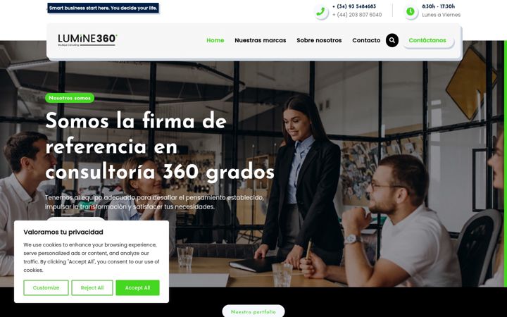 Screenshot of lumine360.com