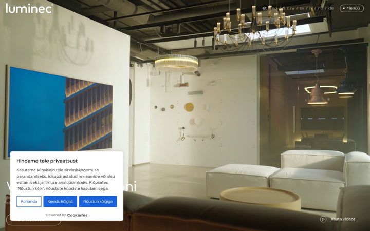 Screenshot of lumineclight.com