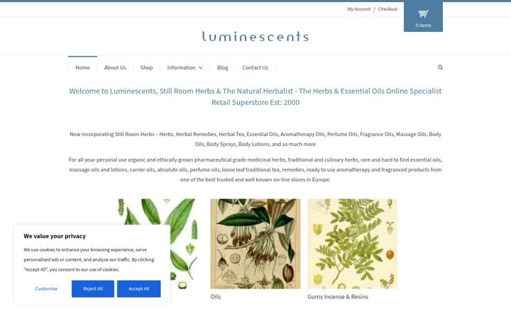 Screenshot of luminescents.net