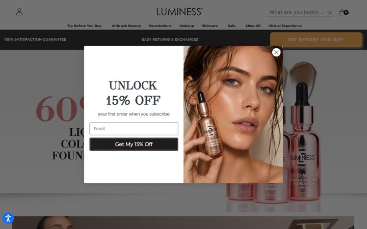 Screenshot of luminesscosmetics.com