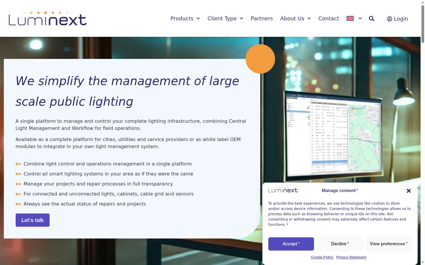 Screenshot of the consent banner shown before any interaction