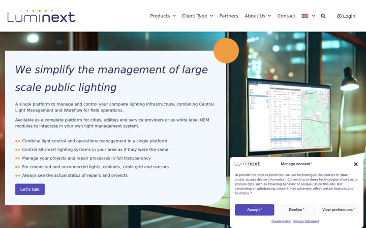 Screenshot of luminext.com