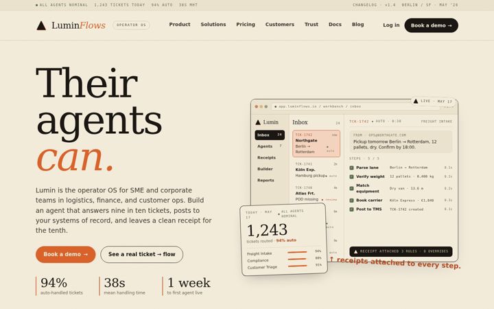Screenshot of luminflows.com