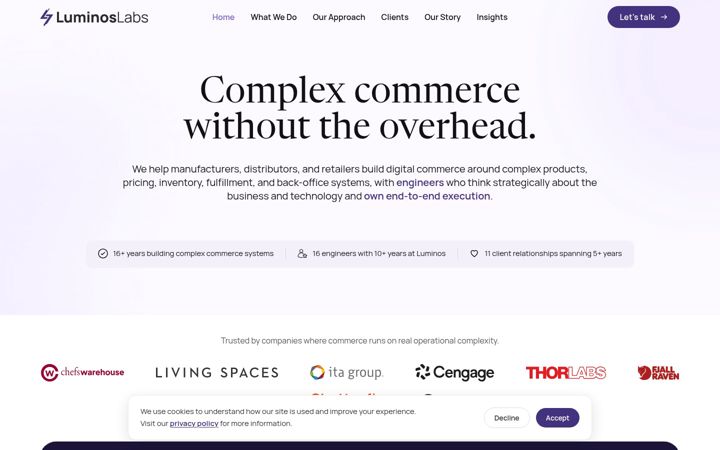 Screenshot of luminoslabs.com