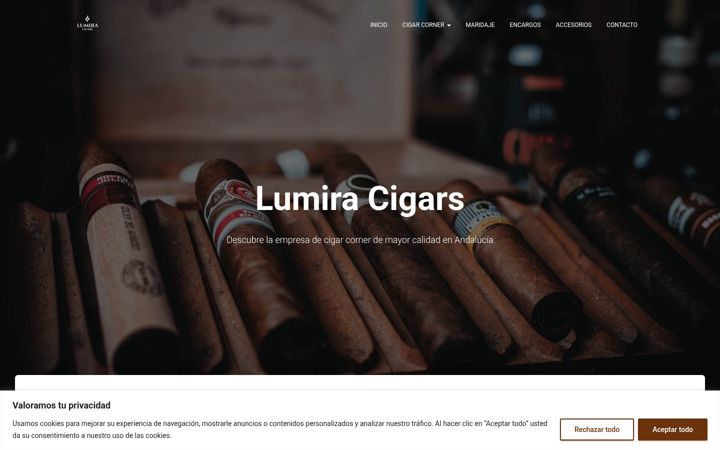 Screenshot of lumiracigars.com