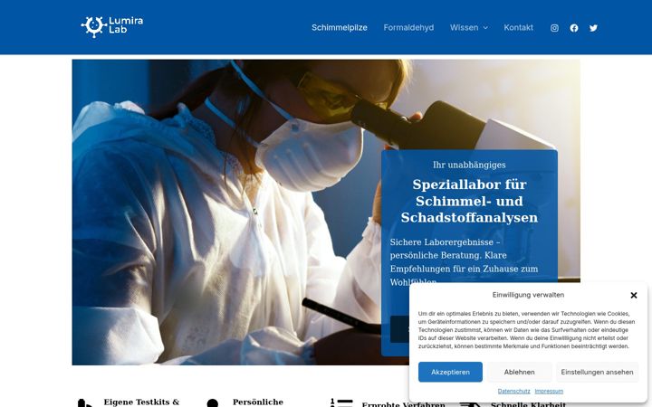 Screenshot of lumiralab.de