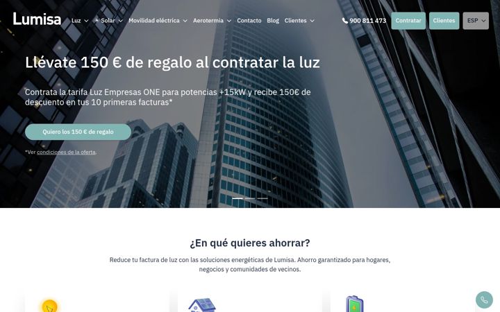 Screenshot of lumisa.es