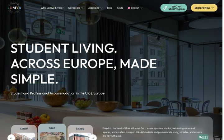 Screenshot of lumisliving.com