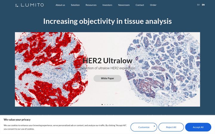 Screenshot of lumito.se