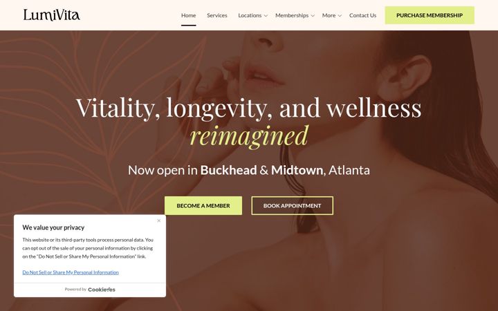 Screenshot of lumivita.com