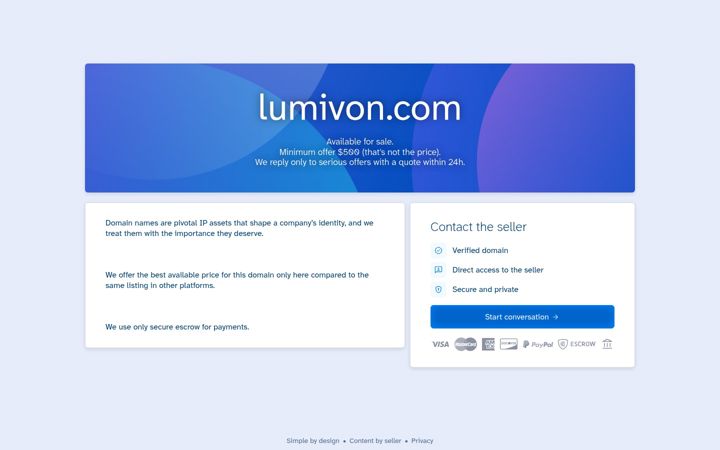 Screenshot of lumivon.com