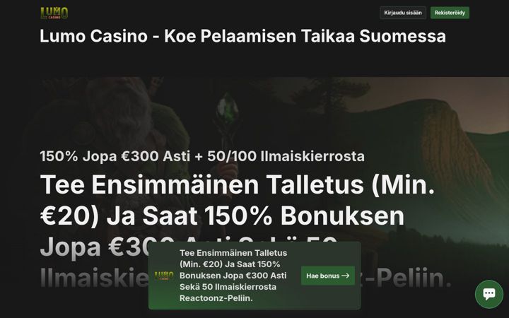 Screenshot of lumo-kasino.fi