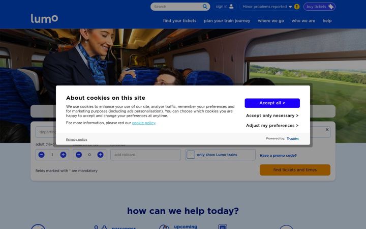 Screenshot of lumo.co.uk