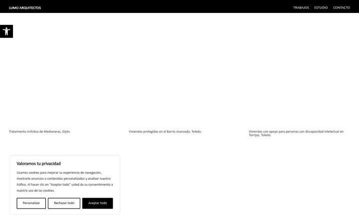 Screenshot of lumoarquitectos.es