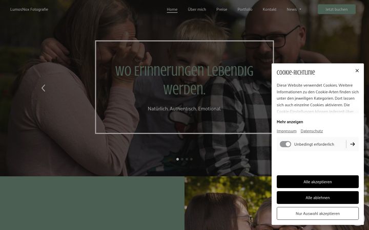 Screenshot of lumosnoxfotografie.de