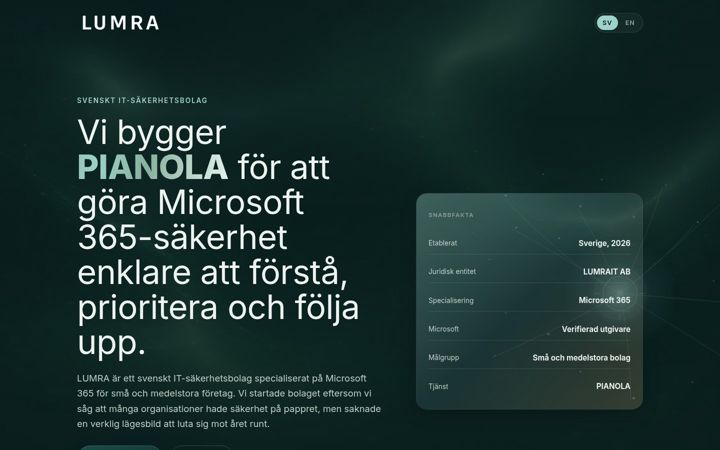 Screenshot of lumrait.se