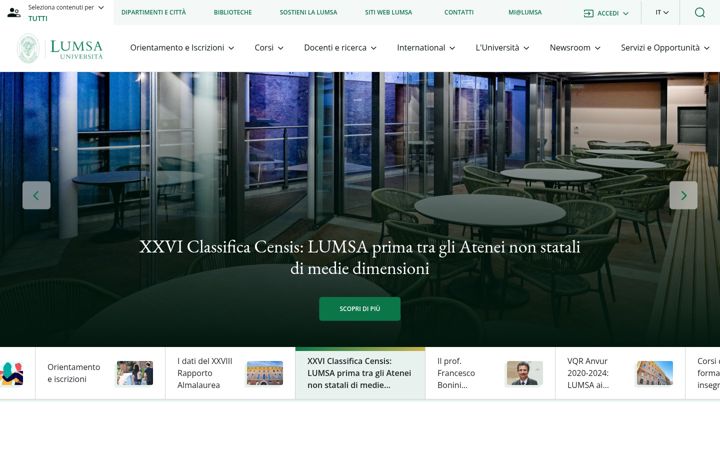 Screenshot of lumsa.it