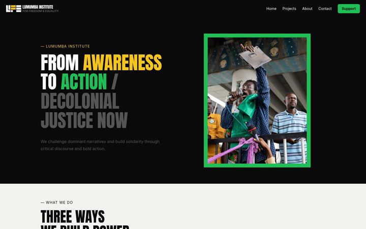 Screenshot of lumumba-institute.org