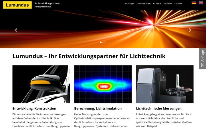 Screenshot of lumundus.de