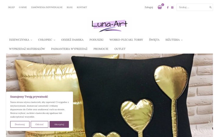 Screenshot of lunaart.com.pl