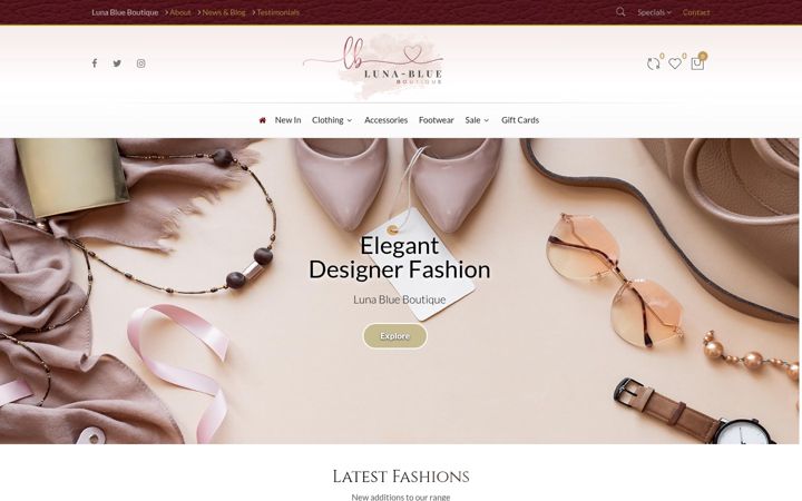 Screenshot of lunablueboutique.co.uk