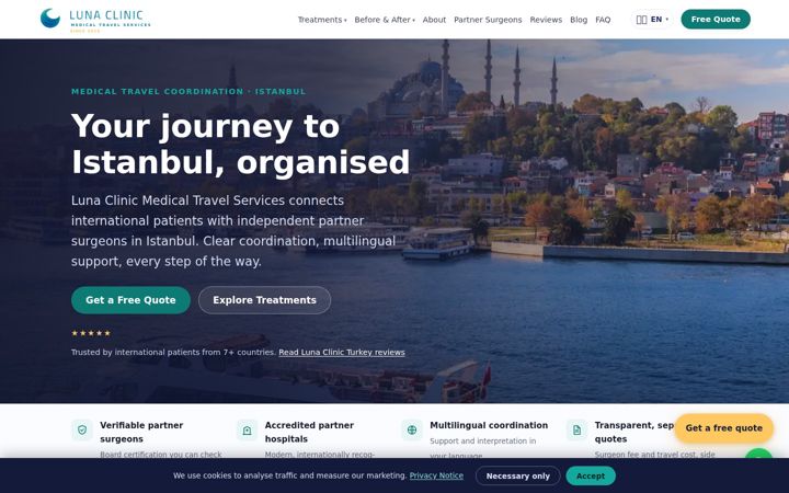 Screenshot of lunaclinicturkey.com