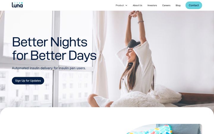 Screenshot of lunadiabetes.com