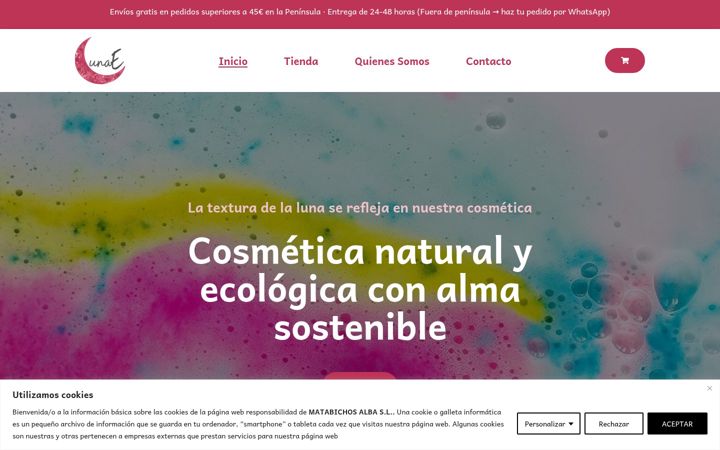 Screenshot of lunaearomaybellezanatural.es