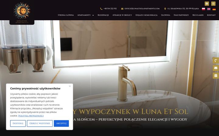 Screenshot of lunaetsolapartments.com