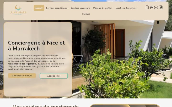 Screenshot of lunamare-conciergerie.fr