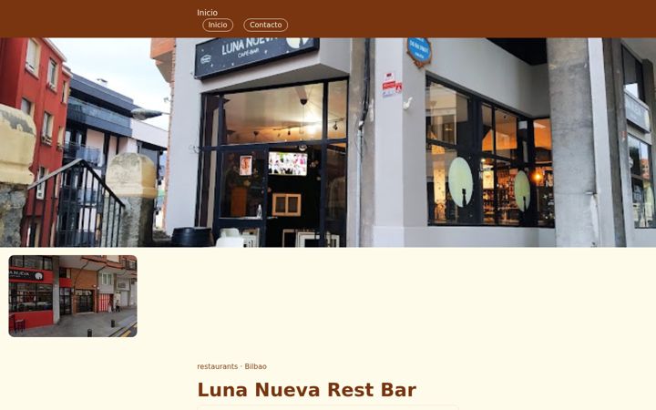 Screenshot of lunanuevarestbar.com