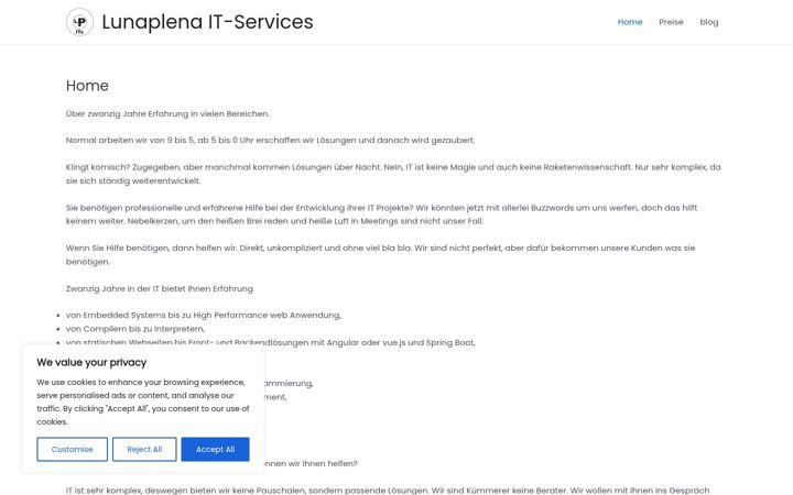 Screenshot of lunaplena-its.de