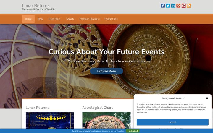 Screenshot of lunar-returns.com