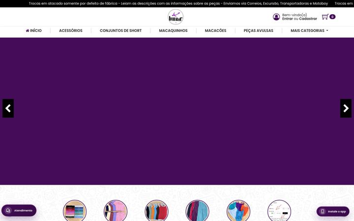 Screenshot of lunarfitwear.com.br