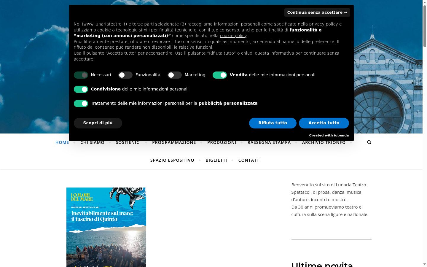 Sutikimo reklamjuostės, rodytos prieš bet kokią sąveiką, ekrano kopija