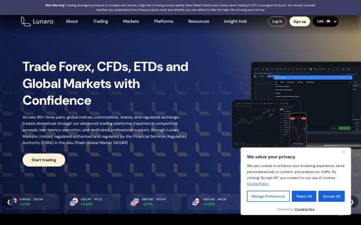 Screenshot of lunaro.com