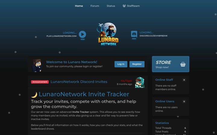 Screenshot of lunaronetwork.com
