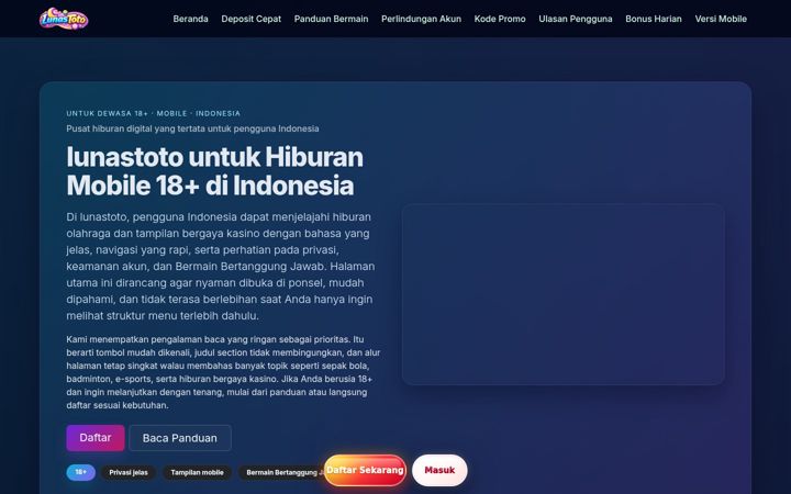 Screenshot of lunastoto.net