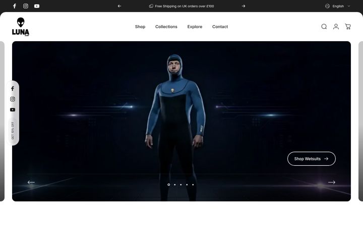 Screenshot of lunasurf.com