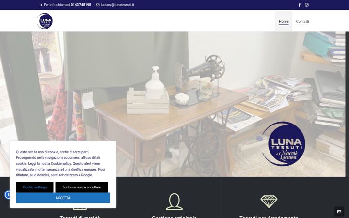 Screenshot of lunatessuti.it