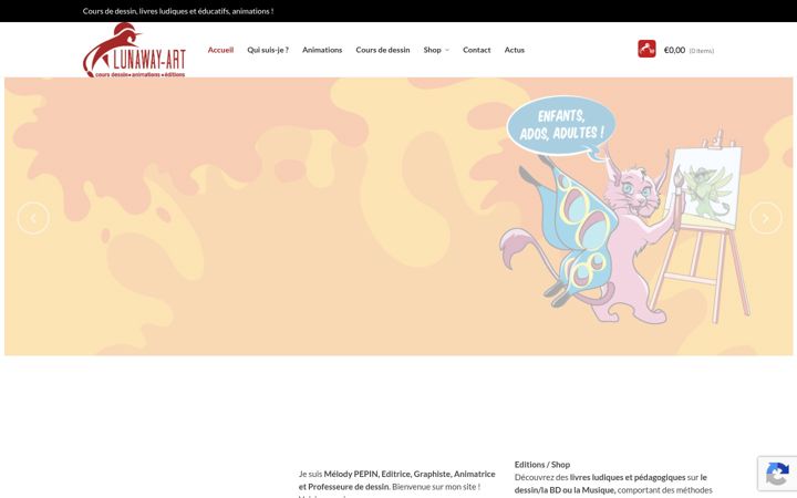 Screenshot of lunaway-art.com
