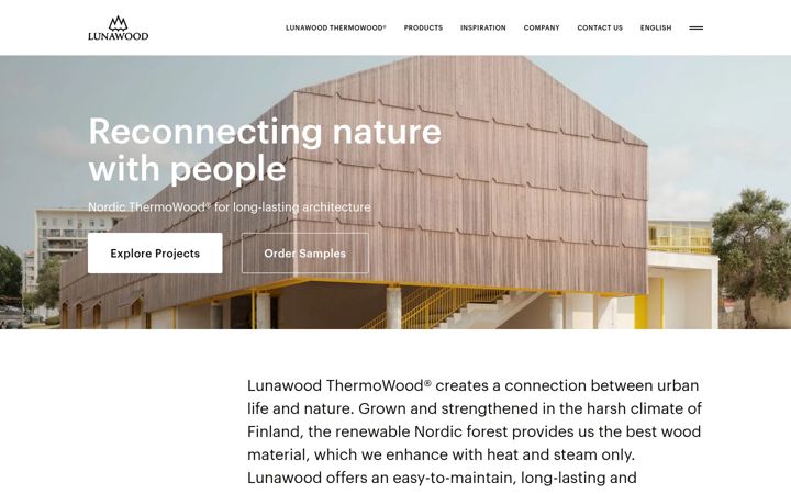 Screenshot of lunawood.com
