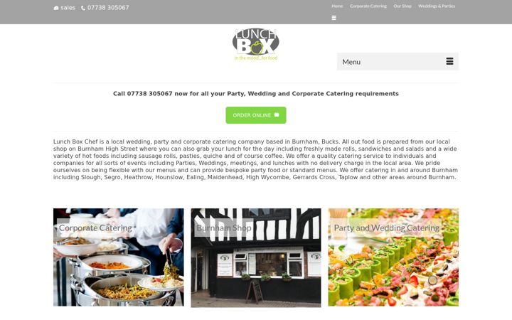 Screenshot of lunchboxchef.co.uk